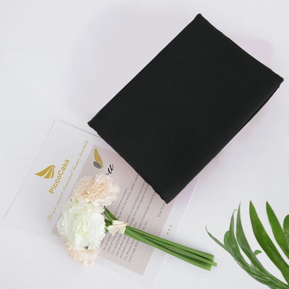 Pillowcase with Zipper Closure Soft Long Pillow Cases for Body Pillows Black - Picture 4 of 6